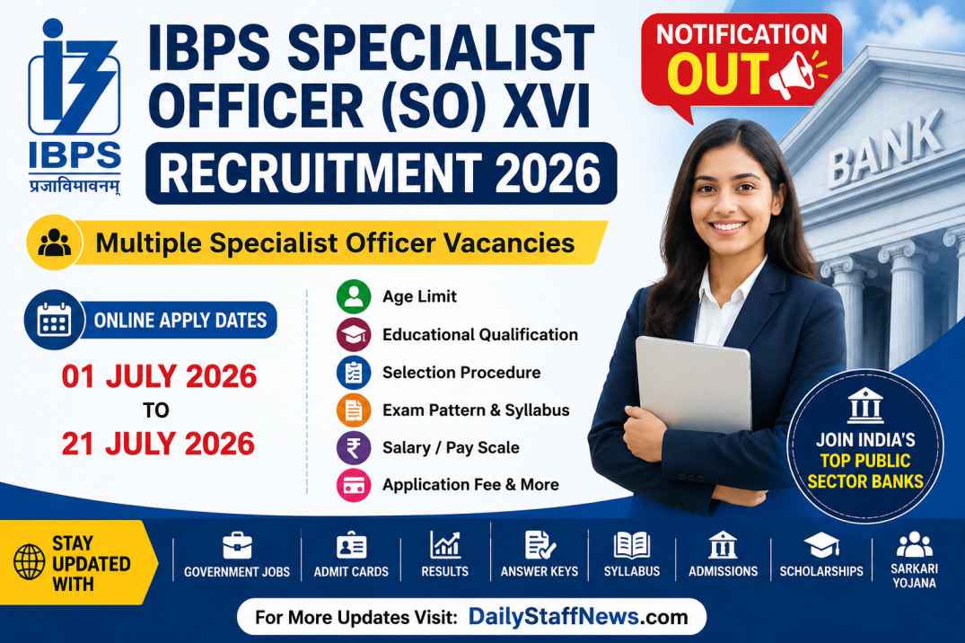 IBPS SO Specialist Officers XVI Online Form 2026