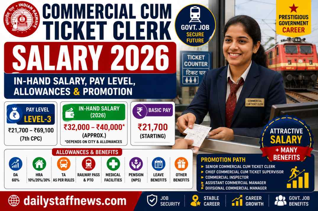Commercial cum Ticket Clerk Salary 2026