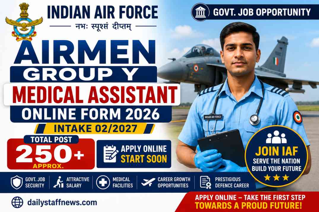 Indian Air Force Airmen Group Y Medical Assistant Online Form 2026 | Intake 02/2027