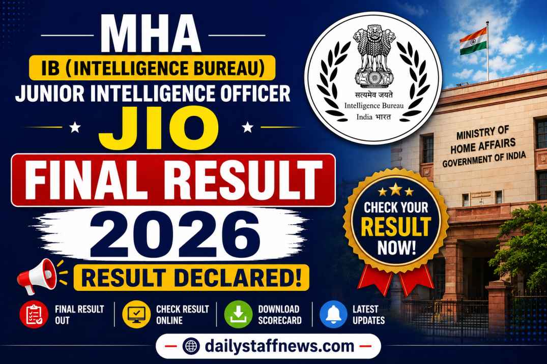 MHA IB Junior Intelligence Officer JIO Final Result 2026