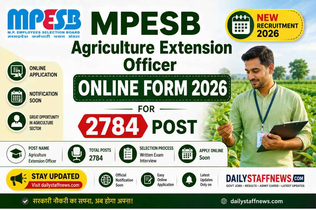 MPESB Agriculture Extension Officer Online Form 2026 for 2784 Posts