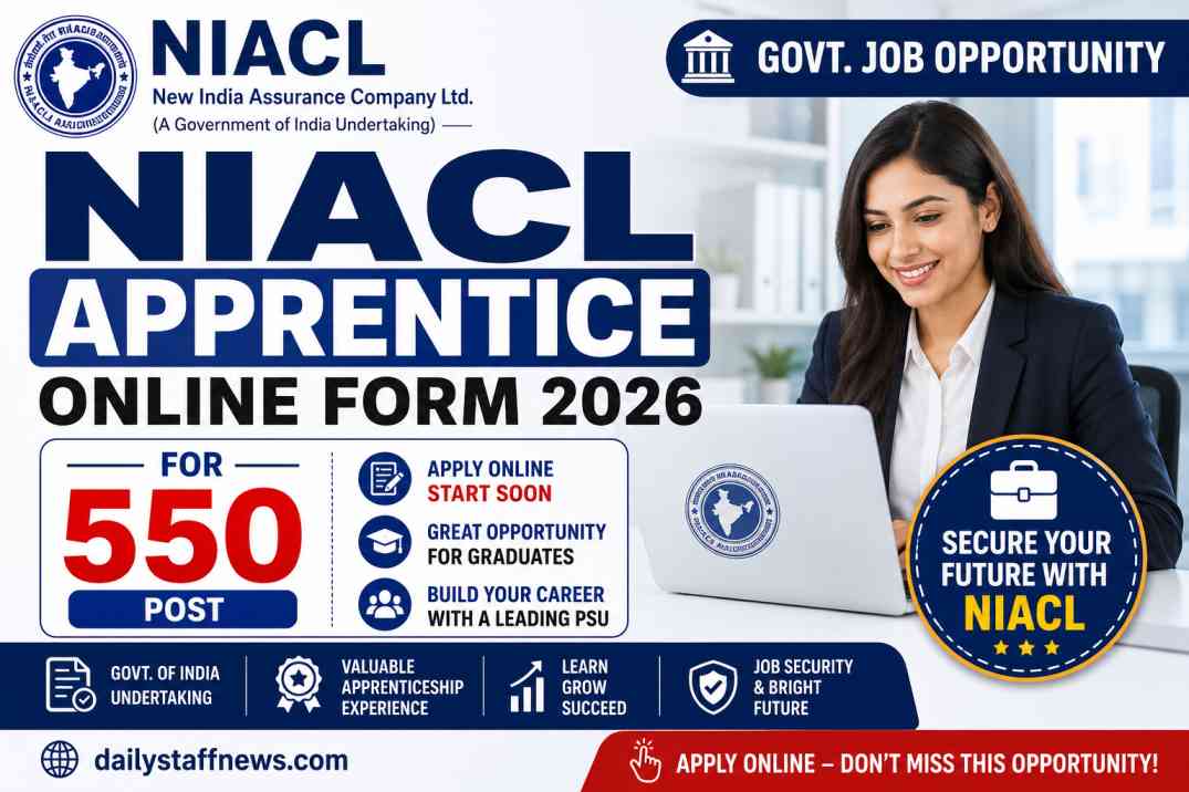 NIACL Apprentice Online Form 2026 for 550 Posts