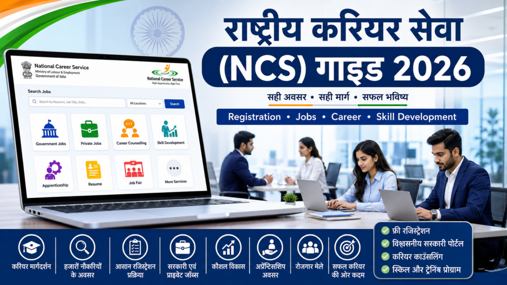 National Career Service (NCS) Guide 2026 NCS Portal क्या है, Registration कैसे करें, Eligibility, Documents और Benefits की पूरी जानकारी