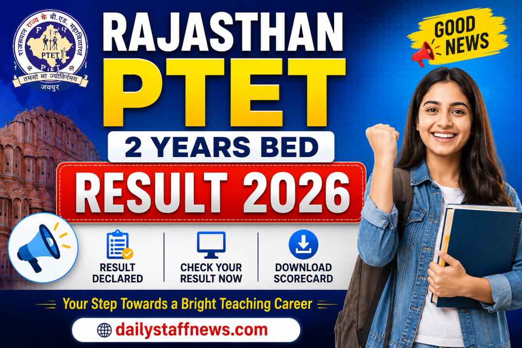 Rajasthan PTET 2 Years BED Result 2026