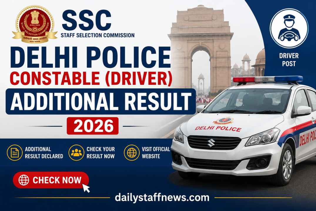 SSC Delhi Police Constable Driver Additional Result 2026