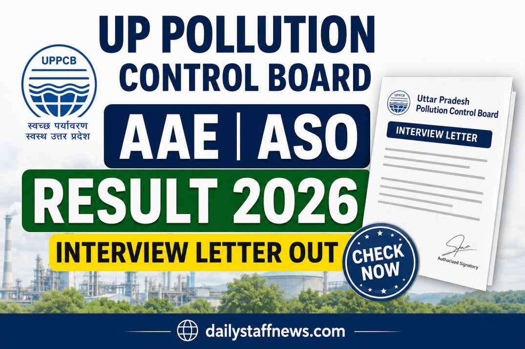 UP Pollution Control Board AAE ASO Result Interview Letter 2026