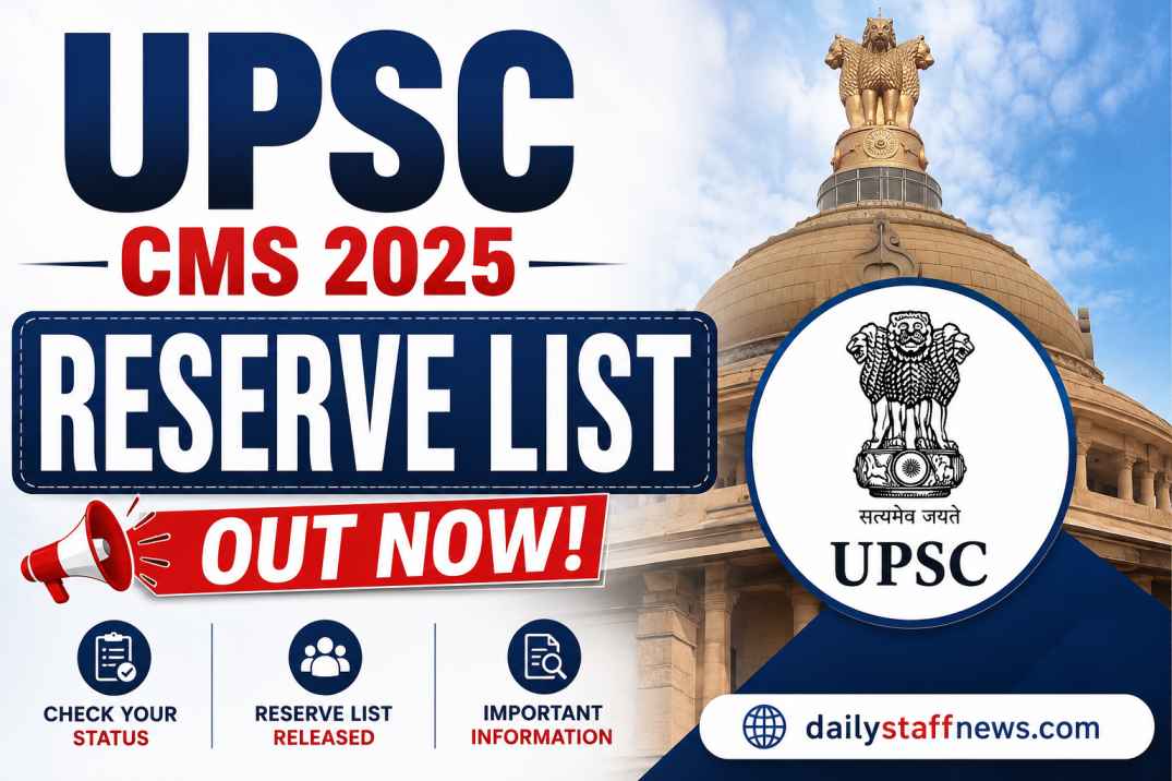 UPSC CMS 2025 Reserve List