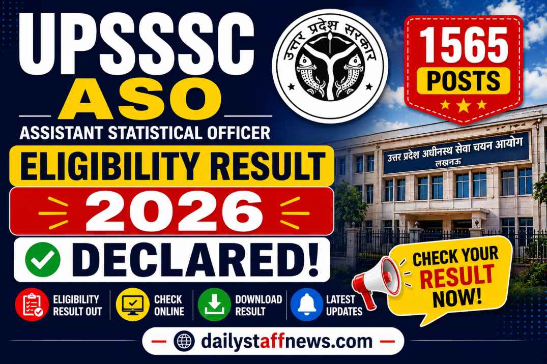 UPSSSC ASO Assistant Statistical Officer Eligibility Result 2026 1565 Posts