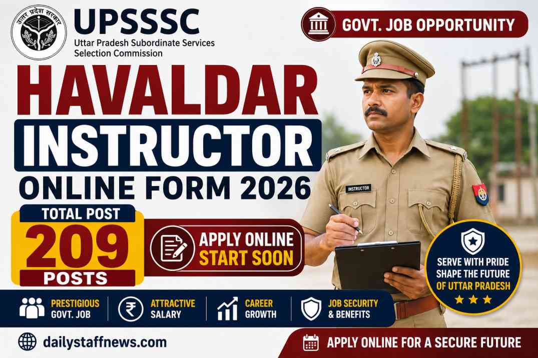 UPSSSC Havaldar Instructor Online Form 2026 for 209 Posts
