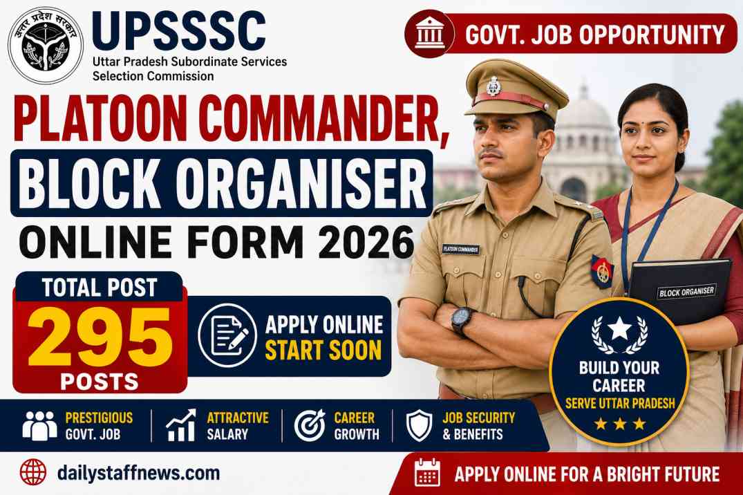 UPSSSC Platoon Commander, Block Organiser Online Form 2026 for 295 Posts