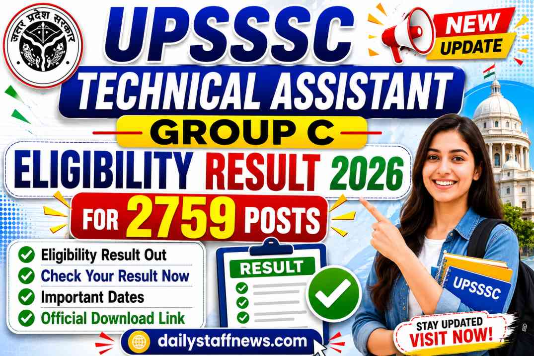 UPSSSC Technical Assistant Group C Eligibility Result 2026 for 2759 Posts