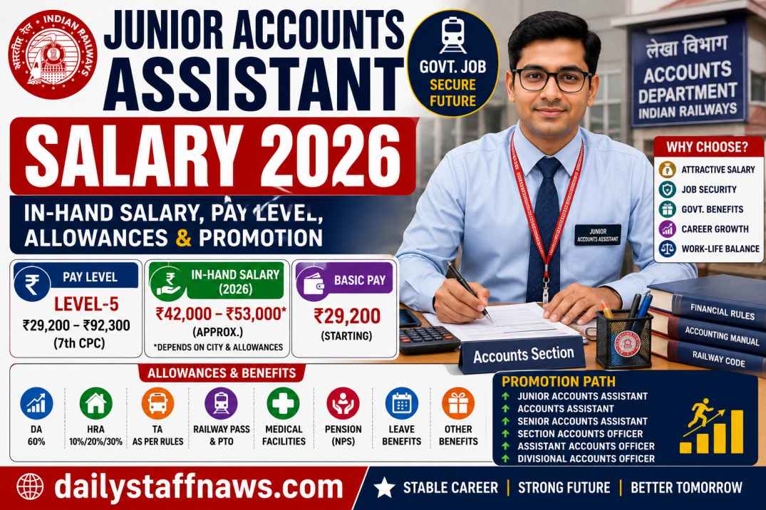 unior Accounts Assistant Salary 2026 In-Hand Salary, Pay Level, Allowances & Promotion