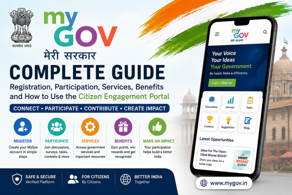 MyGov India: Complete Guide to Registration, Participation, Services, Benefits and How to Use the Citizen Engagement Portal